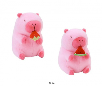 им Капибара арт. 0718-11/240911-2 Розовая с ягодкой 40 см в пак.) им Капибара арт. 0718-11/240911-2 Розовая с ягодкой 40 см в пак.)