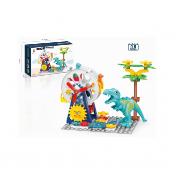 Конструктор арт. 222-B102 Парк динозавров шестеренки 46 деталей в кор. 30,5*8*21
