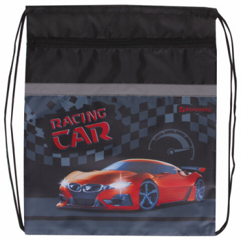 Сумка для обуви BRAUBERG, плотная, увеличенный размер, 49х41 см, "Racing car", 229171