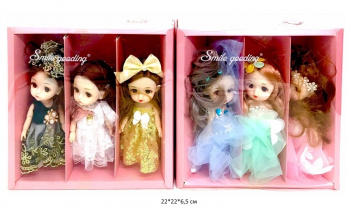 Кукла арт. XL-16005 Шарнирная Набор 3 шт. в ассортименте в кор._•=