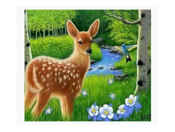 Картина по номерам арт. RAS20692 Олененок 20*30 в кор.