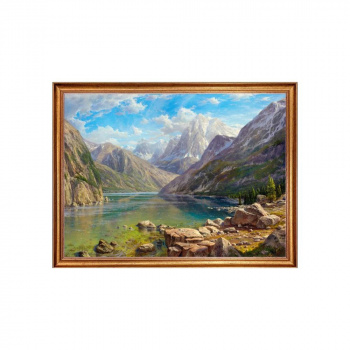 Алмазная мозаика арт. GLE72938 Горная река 40*50 полная выкладка на подрамнике