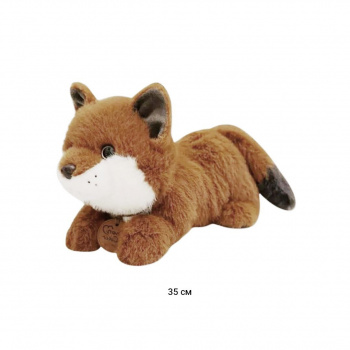 им Лиса арт. 07484-209 Коричневая с белым лежит 35 см в пак.