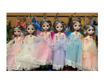 Брелок арт. 2010A Кукла в вечернем платье в ассортименте, муз. в пак.)