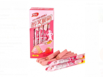 Печенье арт. 424382/424375 В глазури с клубничной начинкой 22 г 20 шт. в кор.'#,