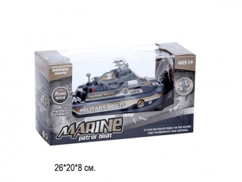 Катер арт. 0679D Военный патруль на батар. свет, звук в кор.• Катер арт. 0679D Военный патруль на батар. свет, звук в кор.•