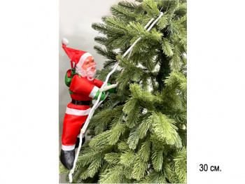 Дед Мороз арт. 1311-30-601 В красном костюме на лестнице 30 см в пак.