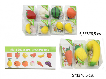 Сквуш-пористый арт. 8802 фрукты брел 24шт в кор_