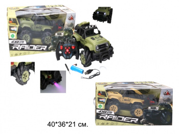 Машина на р/у арт. RQ3066 Вездеход цвета микс свет, звук, дым в кор.•