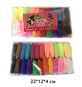 Пластилин арт. 2279-23/6602/HM-1522 Воздушный 24 шт. в пак.~ */+=_(94шт./бл.)