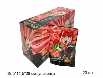 Конфета арт. 931919/931889 Суперкислая "Клубника" 24 г 20 шт. упаковка Конфета арт. 931919/931889 Суперкислая "Клубника" 24 г 20 шт. упаковка
