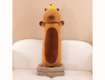 им Обнимашка арт. 516613/240718-13 Капибара с апельсином с пледом в пак.)