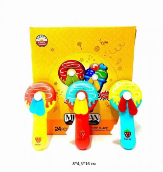 Вентилятор арт. JH-11/H7-A1-805 Пончик цвета микс (24 шт.) шоубокс_ Вентилятор арт. JH-11/H7-A1-805 Пончик цвета микс (24 шт.) шоубокс_