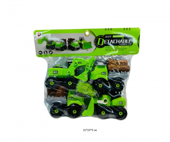 Машина констр. арт. BJ646A Сельскохозяйственная техника Набор 4 шт. с отверткой в пак.•