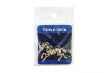 Брошь арт. 023038-1 Лошадь бежит бронза 1 шт. в пак. (6 шт.)