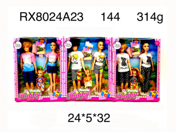 Кукла арт. RX8024A23 Семья с ребенком в ассортименте в кор._