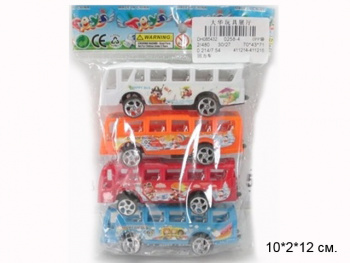 Набор машин арт. 0258-4" Автобус 4 шт. в пак. 10*2*12 Набор машин арт. 0258-4" Автобус 4 шт. в пак. 10*2*12