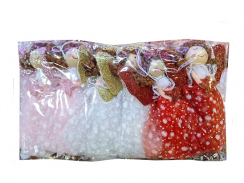 Игрушка-подвеска арт. 25DH13-502 Девочка-ангел цвета микс 16 см Набор 6 шт. в пак.