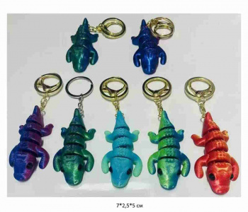 Брелок 3Д арт. 805166 Крокодил подвижный в ассортименте в пак.