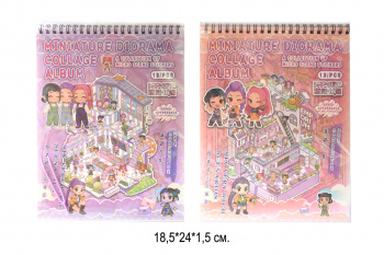 Румбокс арт. WM-807-1-805 Блокнот 24*18.5 см с наклейками Девочка ассорти (12 шт.)