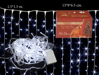 Гирлянда электр. арт. 6623-15-501 Штора, белый свет, 1,5х1,5 м в кор.