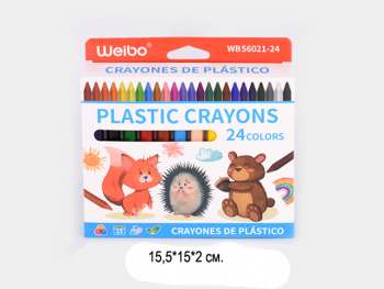 кц_Восковые мелки арт. WB-56021-24 Набор 24 цветов в белой кор.