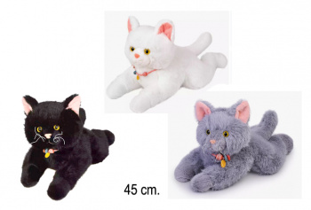 им Кошка арт. 22115/45 Розовые ушки лежит 3 цвета 45 см в пак. им Кошка арт. 22115/45 Розовые ушки лежит 3 цвета 45 см в пак.