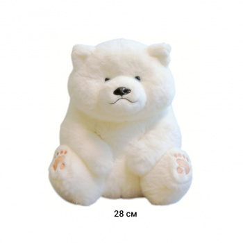 им Медведь арт. 18540-2-209 Белый сидит 6-палые следы 28 см в пак.