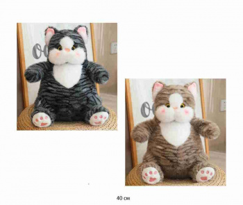 им Кот арт. YE25213-5 Толстячок полосатый цвета микс 40 см в пак.)