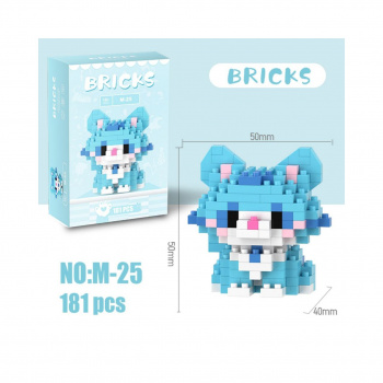 Конструктор арт. M-25-805 Микро Кошка голубая 181 дет. в кор.|