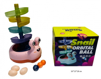 Улитка арт. X-134 "Горка" с шариками на бат. свет, звук, поворот цвета микс в кор.•