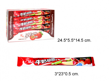 Конфета арт. 002220/098056-7 "Клубника и молоко" жевательная 16 г 30 шт. упаковка',