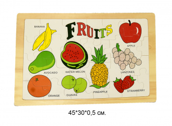 Деревянная игрушка арт. 92-7 Пазл "Фрукты" в пленке_