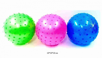 Мяч резин. арт. 25177-22 Цвета микс с пупырышками 19 см в сетке_ Мяч резин. арт. 25177-22 Цвета микс с пупырышками 19 см в сетке_