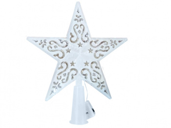 Верхушка электр. арт. ZF15J/502071-502 Звезда белая с узором 22*22 см в пак.