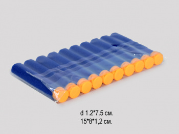 Пульки для бластера арт. E12 Синие 10 шт. в пак.• Пульки для бластера арт. E12 Синие 10 шт. в пак.•
