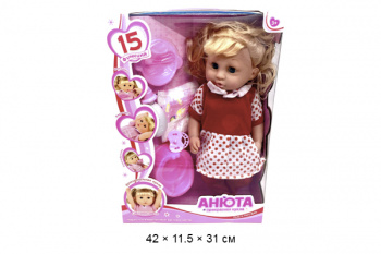 Кукла арт. 30905 Анюта в платье 15 функций в кор._/24 шт./