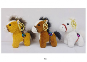 им Лошадь арт. YE25510-6 С петлей и седлом цвета микс Брелок в пак.)