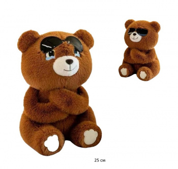 им Медведь арт. 780-1-811 Коричневый в солнечных очках 25 см в пак.