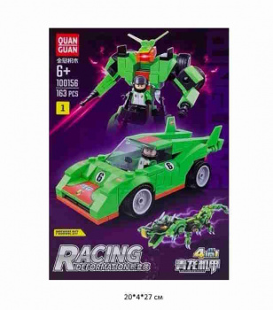 Конструктор арт. 100156-1 Трансформер Робот-автомобиль 163 дет. в кор.~