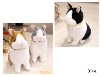 им Зайка арт. 209048 Короткоухий в кружевном воротнике 23 см в пак. им Зайка арт. 209048 Короткоухий в кружевном воротнике 23 см в пак.