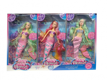 Кукла арт. 60193 Русалка в ассортименте свет, звук 1шт. в кор.37*18*5=