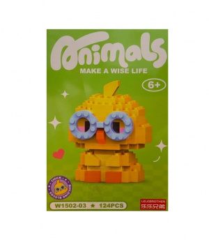 Конструктор арт. W1502-03 Микро Цыпленок в очках 124 дет. в кор.~ Конструктор арт. W1502-03 Микро Цыпленок в очках 124 дет. в кор.~