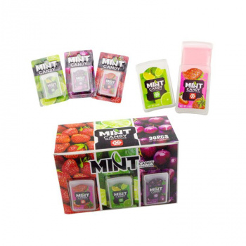 Конфета арт. 705408 Фруктовая мятная пластинка "Клубника-Лайм-Виноград" 30 шт. в кор.'