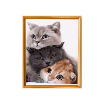 Алмазная мозаика арт. GLE73943 Три кота 40*50 полная выкладка на подрамнике