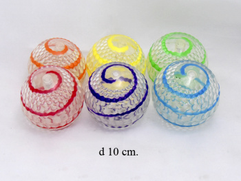 Мяч резин. арт. 019ВВ Спиралька свет (6 шт.) упаковка_