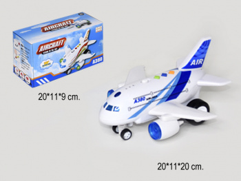 Самолет арт. 89-507A На батар. свет, музыка в кор.=