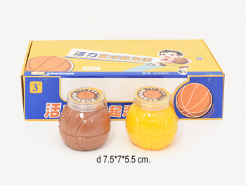 Лизун арт. LY-2022 Мяч NBA на крышке цвета в банке (8 шт.) шоубокс_