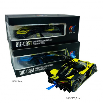 Модель металл. арт. CD149AD Спорткар цвета микс инерц. свет, звук в кор.•