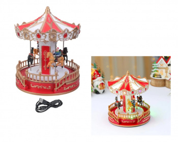 Сувенир Новогодний арт. H533-601 "Карусель" свет 18*24 см в кор. Сувенир Новогодний арт. H533-601 "Карусель" свет 18*24 см в кор.